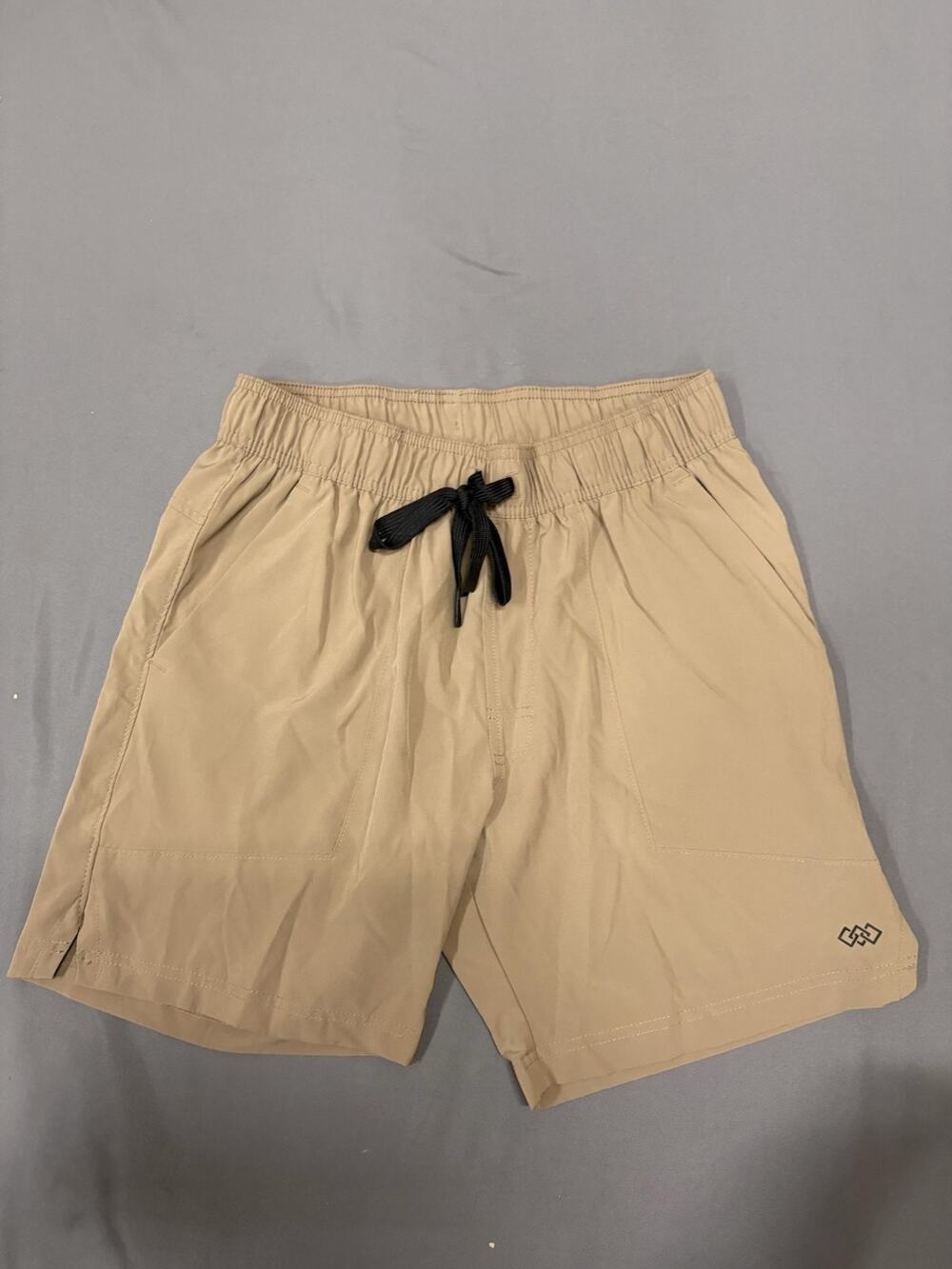 Legend Athletic Shorts Mens Size Small Tan Drawstrings with pockets